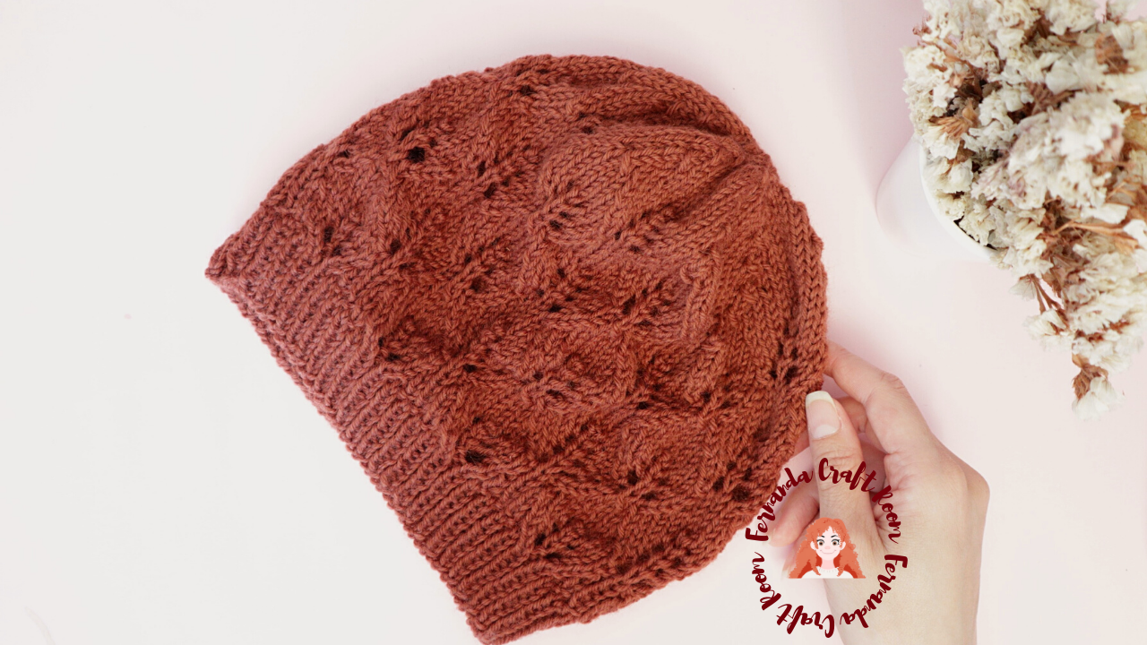 Brown wool hat knitting | Fernanda's Craft